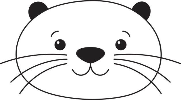 Cute otter clipart design illustration png