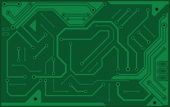 Circuit board, technology green background. Digital electronic texture, high tech pattern. vector