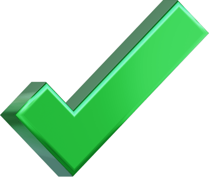 A green check mark. The check mark is a symbol of approval or satisfaction. png
