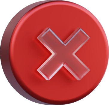 A red X. The X is a symbol of disapproval or rejection. png