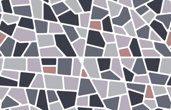 Mosaic pebble stone tile pattern,paving floor. vector