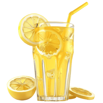 3d lemon and mint summer lemonaid in a glass isolated png