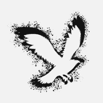 Classic eagle image in grunge style. vector