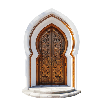 Beautiful Arabic door isolated on transparent background png