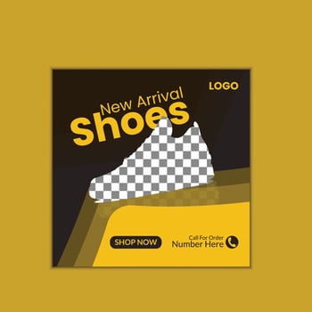 Shoe social media post design template vector