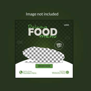 Food menu social media post design template vector