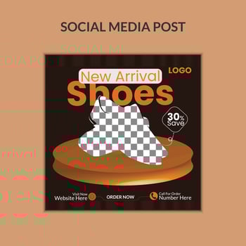 Shoe social media post design template vector