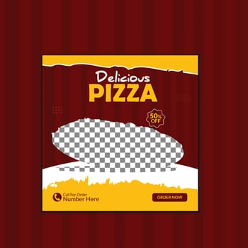Food menu social media post design template vector
