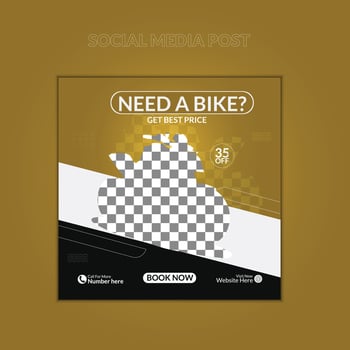 Need a bike social media post design template vector