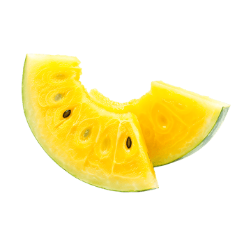 Yellow watermelon isolated against transparent background png