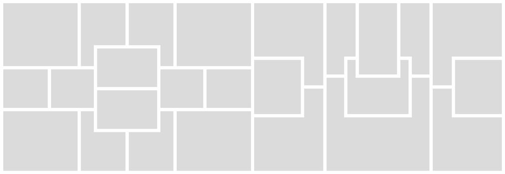 Pictures or photos frame collage. comics page grid layout abstract photo frames and digital photo wall template vector