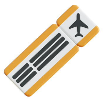 Flight Ticket 3d Illustration png