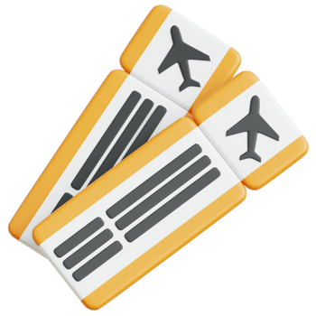 Flight Ticket 3d Illustration png