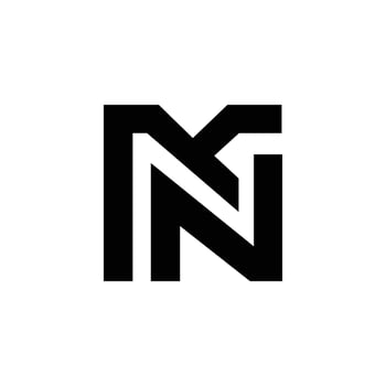 Letter Mn square shape modern company branding logo vector