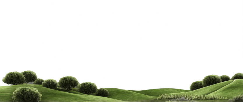 Scenic Green Hills Landscape on Transparent Background png