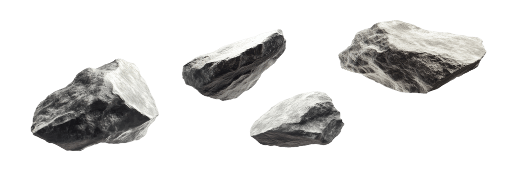 Assorted Natural Stones Displayed on a Simple Background png