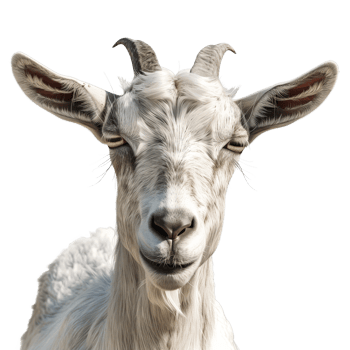 A Close-Up Portrait of a Friendly White Goat in a Natural Setting png
