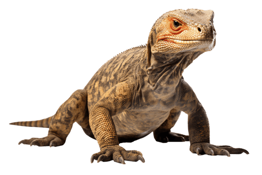 Komodo isolated. Waran isolated. realistic Dragon isolated. lizzard isolated on transparent png