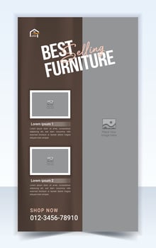 social media post template for digital marketing and sale promo. furniture sale advertising banner offer. social media story vector