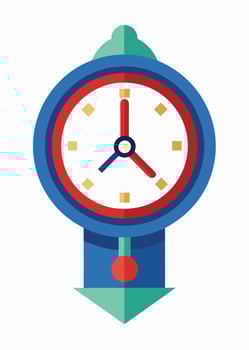 Art of clock on white background vector