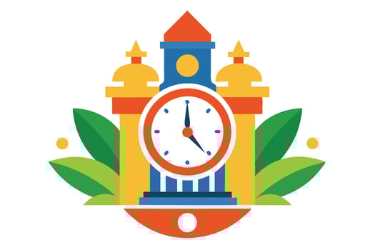 Art of clock on white background vector