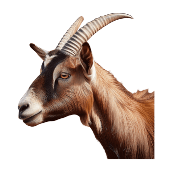 goat with horns isolated on transparent background png