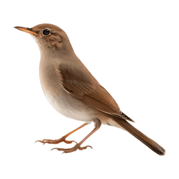Brown Nightingale with a Delicate Frame, Isolated on Transparent BackgroundBrown Nightingale with a Delicate Frame, Isolated on Transparent Background png