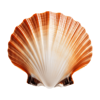 scallop shell isolated on transparent background png
