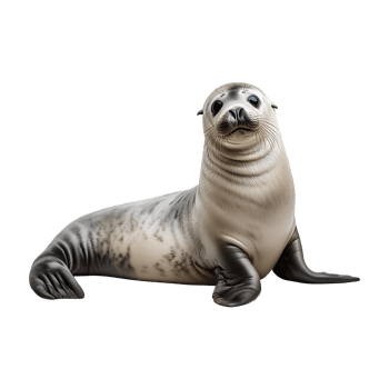 seal lounging isolated on transparent background png