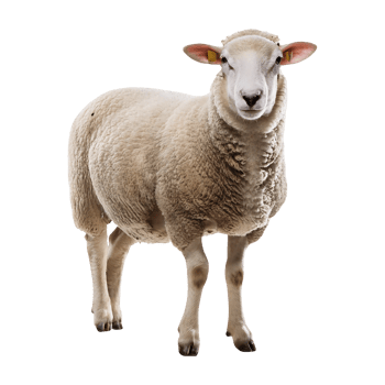 Gentle White Sheep with Alert Expression png