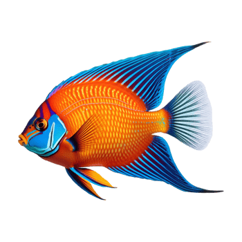 tropical fish with vibrant colors isolated on transparent background png