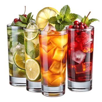 Drinks isolated on transparent background png