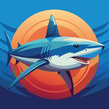 Blue Shark design vector