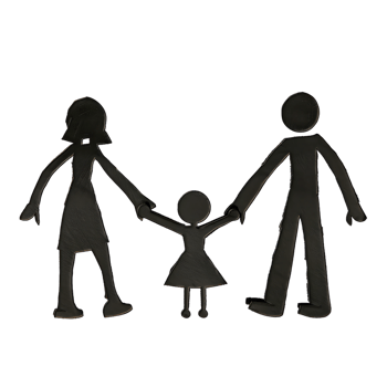 Stick figure family holding hands isolated on a transparent background png
