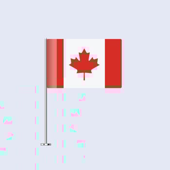 Isolated Canada Table Flag on Pole, Canadian Flag Design for Print and Web vector