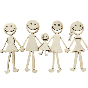 Stick figure family holding hands isolated on a transparent background png