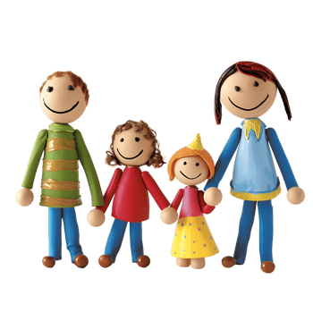 Stick figure family holding hands isolated on a transparent background png