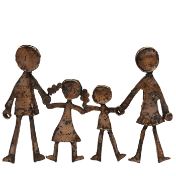 Stick figure family holding hands isolated on a transparent background png