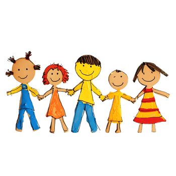 Stick figure family holding hands isolated on a transparent background png