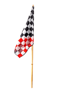 A racing flag isolated against a transparent background png