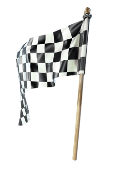A racing flag isolated against a transparent background png