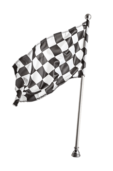 A racing flag isolated against a transparent background png
