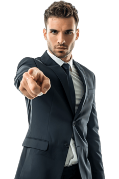 An American businessman pointing forward showing We want you png