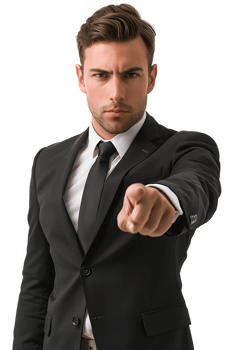 An American businessman pointing forward showing We want you png