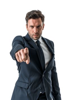 An American businessman pointing forward showing We want you png