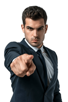 An American businessman pointing forward showing We want you png