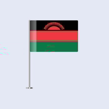 Isolated Malawi Table Flag on Pole, Malawian Flag Design for Print and Web vector