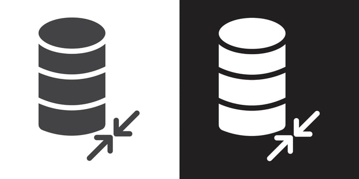 Shrink database icon vector