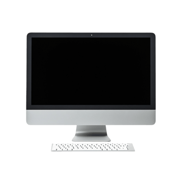 a desktop computer with a black screen png