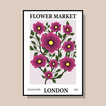 Flower market vintage background vector
